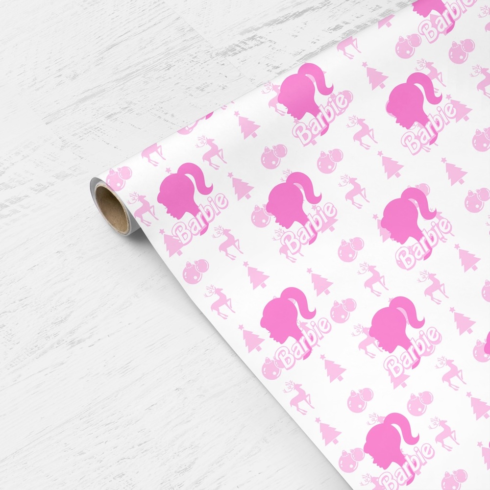 BARBIE CHRISTMAS Icons Gift Wrap Roll - 10ft